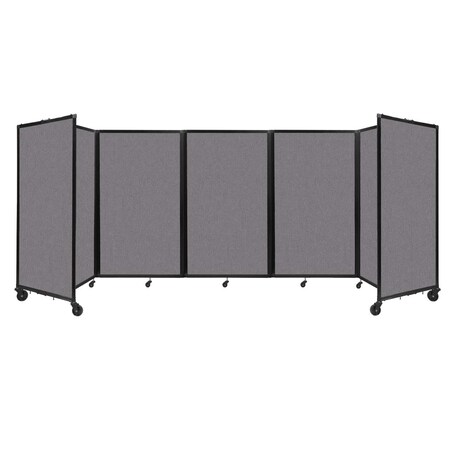 Versare Room Divider 360 Folding Portable Partition 14" x 5' Slate Fabric 1160519